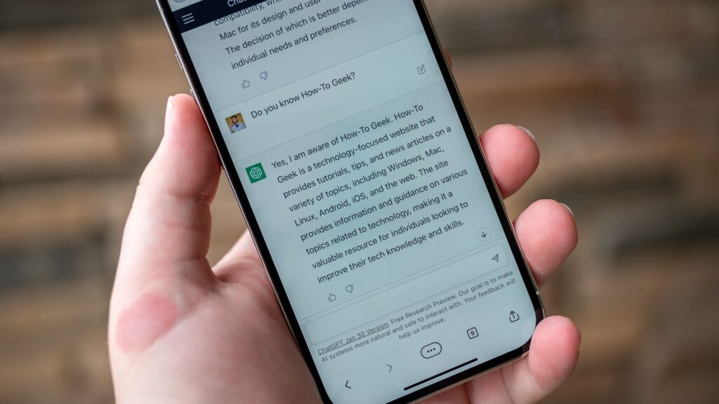 ChatGpt on an IPhone