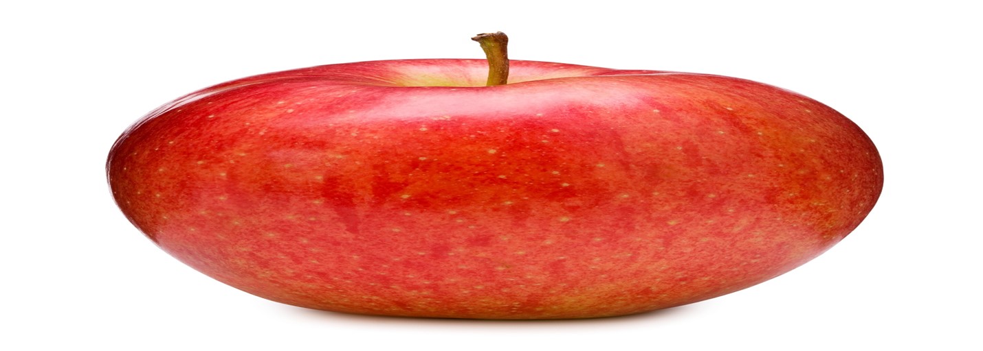 Red apple on white background