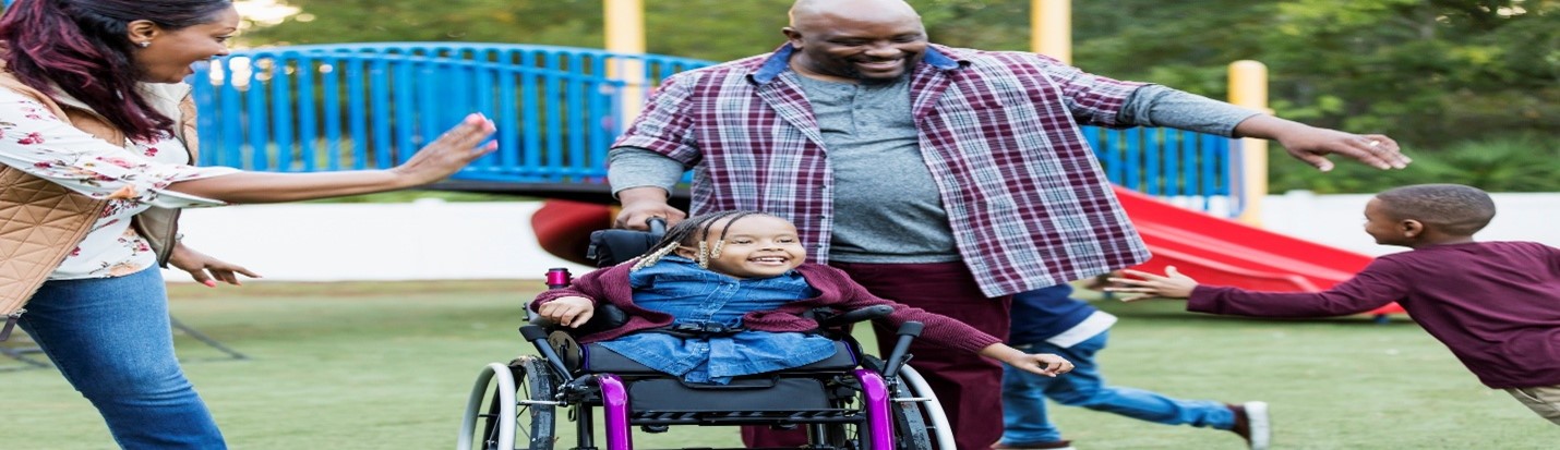 Father bonding with disabled daughter