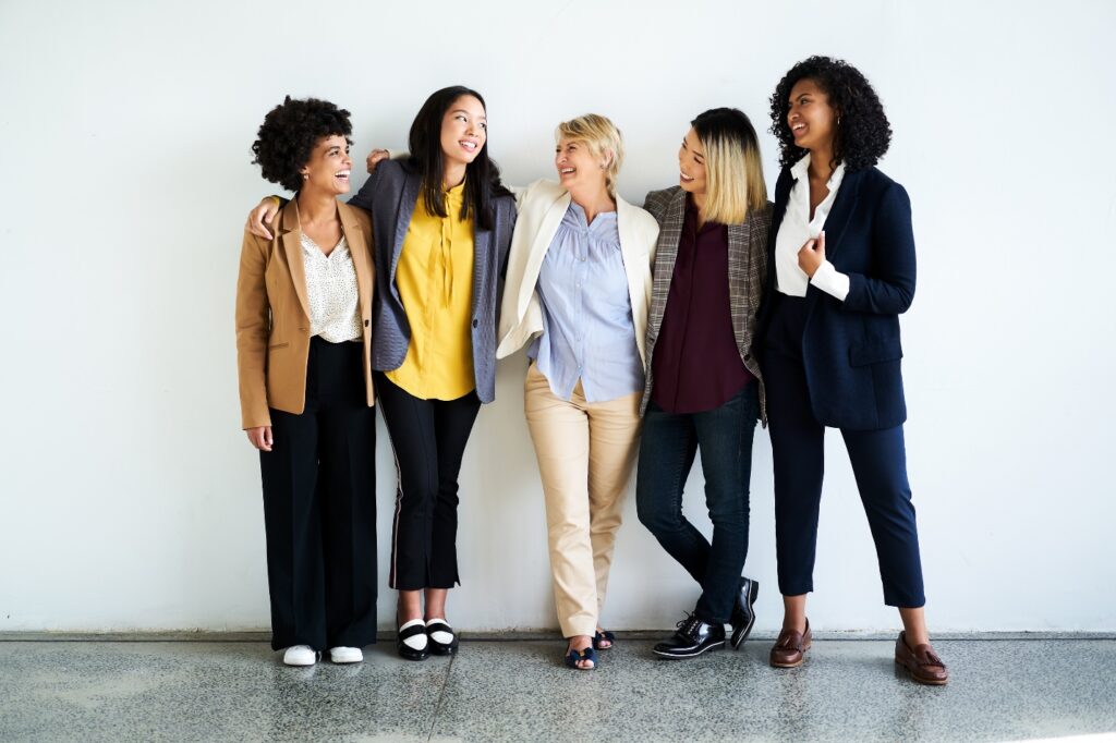 Multi-ethnic women in formal attire