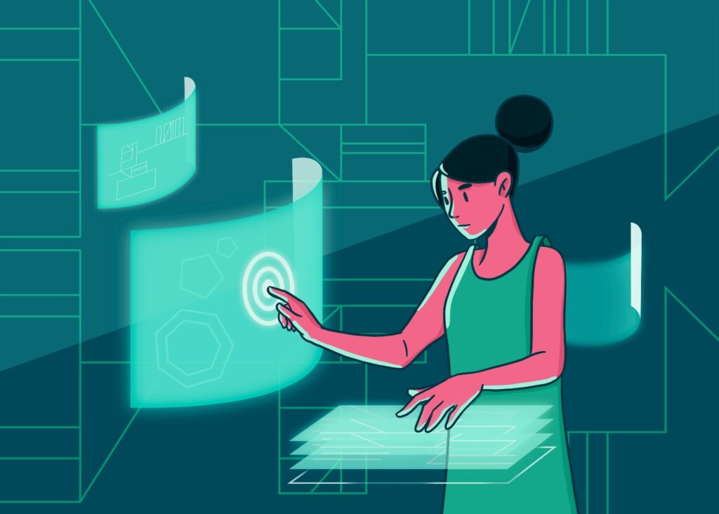 Person using futuristic technology