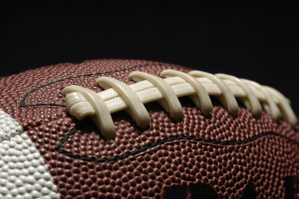 Laces out on a football