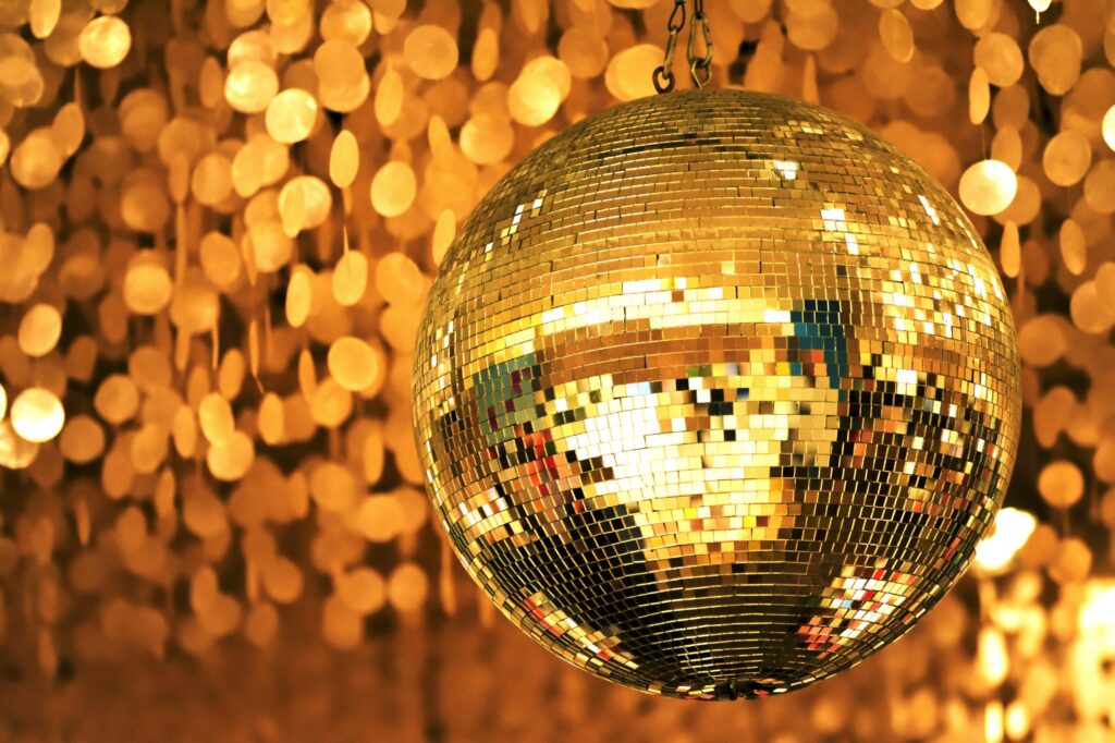 Golden disco ball