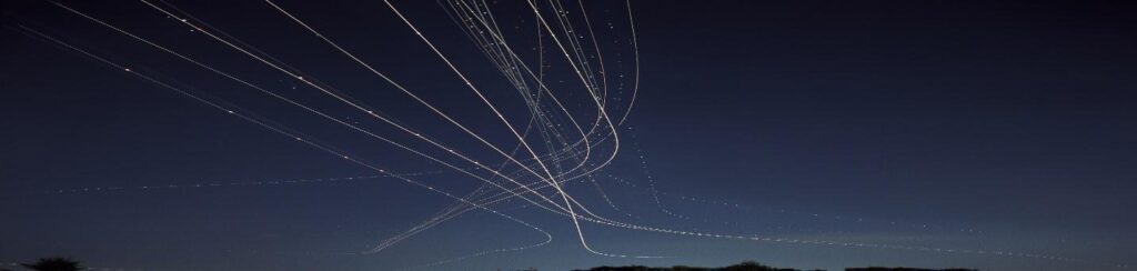 Glowing stars at night