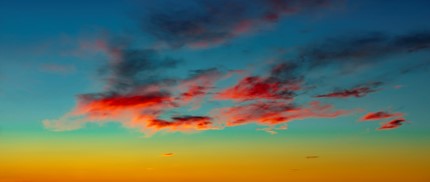 Sunset with red clouds