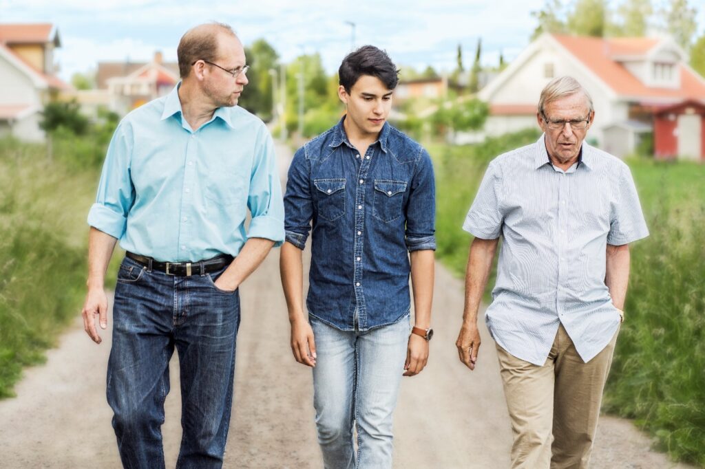 Three generations of males